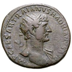 Dupondius - Hadrian PONT MAX TR POT COS II ANNONA AVG S C, Annona