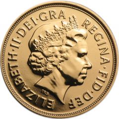 1 Sovereign - Elizabeth II 4th portrait, Delhi mint