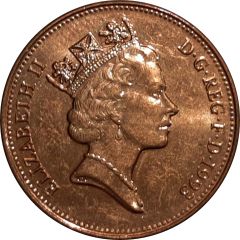 2 Pence - Elizabeth II 3rd portrait, magnetic
