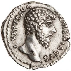 Denarius - Lucius Verus TR P IIII IMP II COS II, Mars