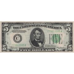 5 Dollars Federal Reserve Note, small portrait