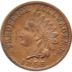 Civil War Merchant Token - Frederick Rollwagon, Jr New York, New York