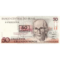 50 Cruzeiros 3rd edition, overprinted on P# 219