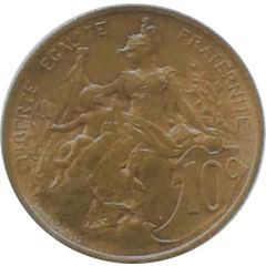 10 centimes Epreuve hybride Daniel-Dupuis / Oudiné, double revers