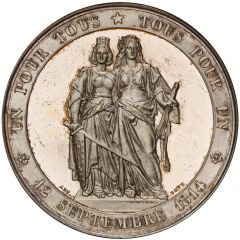 Entry of Geneva into the Swiss Confederation bronze plated silver
