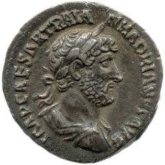 Denarius - Hadrian P M TR P COS III, Roma
