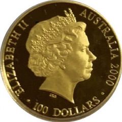 100 Dollars - Elizabeth II 4th Portrait - Paralympic Games, Gold Proof