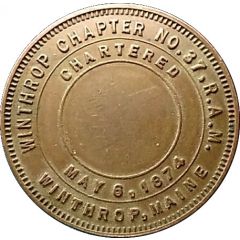 Masonic Penny - Winthrop Chapter No.37 Winthrop, Maine