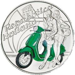 5 Euros Vespa, green