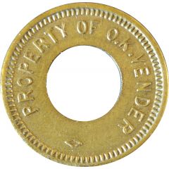 Amusement Token - Propety of O.K. Vender 19 mm, Chicago, Illinois