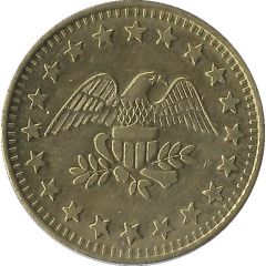 Token - No Cash Value Eagle looking right, 28.5 mm, Brass, more detailed image of the eagle