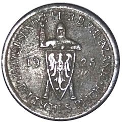 5 Reichsmark Rhineland Miniature Coin