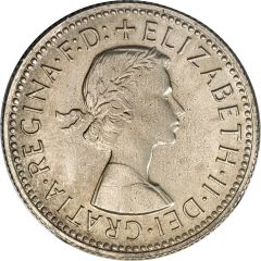 1 Shilling - Elizabeth II 1st Portrait - with `F:D:`