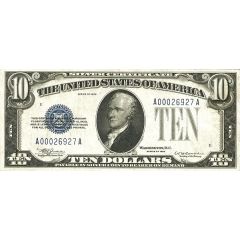 10 Dollars Small-Size Silver Certificate, Blue Seal Left