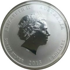 2 Dollars - Elizabeth II 4th Portrait - Year of the Snake - Silver Bullion Coin