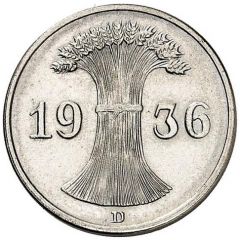 1 Reichspfennig Allied Occupation - Pattern