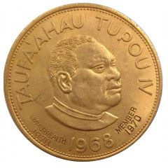 2 Pa`anga - Taufa`ahau Tupou IV Countermarked - COMMONWEALTH MEMBER