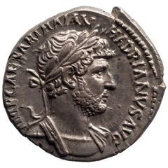 Denarius - Hadrian P M TR P COS III, Minerva