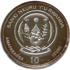 10 Amafaranga Rhinoceros, silver