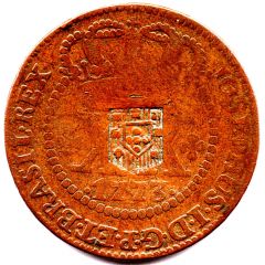 40 Réis - José I Countermarked 20 Réis, KM#175.1