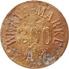 300 Pfennig Werth-Marke, Countermarked `AG`