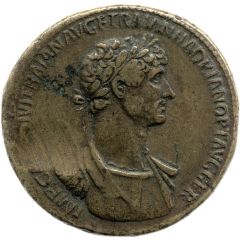 Sestertius - Hadrian DAC PARTHICO P M TR P COS P P FORT RED SC, Fortuna