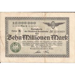 10 000 000 Mark Reichsbahndirektion