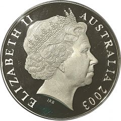 5 Dollars - Elizabeth II 4th Portrait - Rugby World Cup Gold Plated Silver Proof