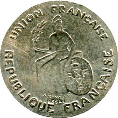 50 Centimes Essai, incuse design