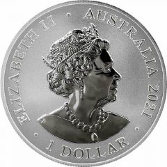 1 Dollar - Elizabeth II 6th Portrait - Great White Shark, Silver Bullion Coin