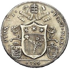 1/2 Scudo Romano - Pius VI St. Petronius facing