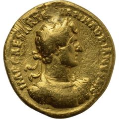 Aureus - Hadrian P M TR P COS DES III FEL AVG, Felicitas