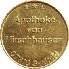 Pharmacy Token - Apotheke von Hirschhausen Saalfeld