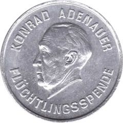 Token - Konrad Adenauer Flüchtlingsspende, 1 Mark