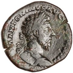Sestertius - Marcus Aurelius SALVTI AVG COS III S C, Salus