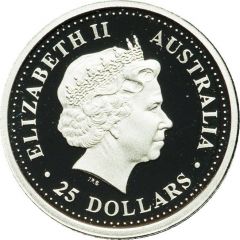 25 Dollars - Elizabeth II 4th Portrait - Koala - Platinum