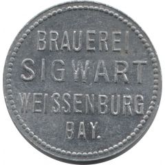 Flaschenpfand Braurei Sigwart, Weissenburg