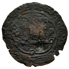 4 Maravedis - Joanna and Charles I Countermarked palm leaf without stem
