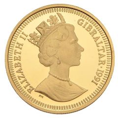 1/5 Crown - Elizabeth II Wrestlers, Gold Proof