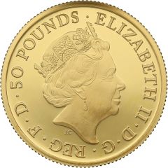 50 Pounds - Elizabeth II 5th portrait, 1/2 oz Fine Gold