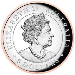 8 Dollars - Elizabeth II 6th Portrait - Koala - Gilded Silver Bullion Coin