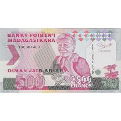 2500 Francs / 500 Ariary