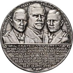 Death of Maximilian Graf von Spee with his two sons Otto and Heinrich