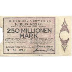 250 000 000 Mark Rheinische Stahlwerke