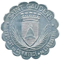 10 Centimes - Syndicat du commerce et de l`industrie - Saint-Gaudens [31] Scalloped Pattern