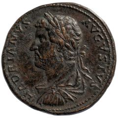 Sestertius - Hadrian IVSTITIA AVG P P COS III S C, Justitia