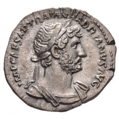 Denarius - Hadrian P M TR P COS III, Aequitas and Moneta