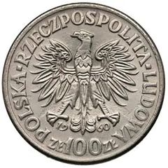 100 Zlotys Polish Millennium Trial Strike Ni faces right with eagle, large eagle 2nd type
