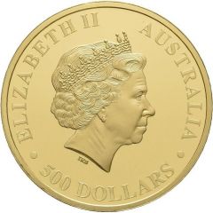 500 Dollars - Elizabeth II 4th Portrait - Australian Stock Horse - Gold Bullion Coin