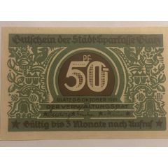 50 Pfennig Städtische Sparkasse